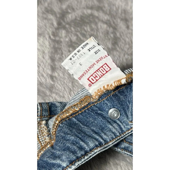 Bongo Vintage Y2k Womens Denim Vest Halter Crop Top Grunge 90s Rare Made In USA - Picture 7 of 9